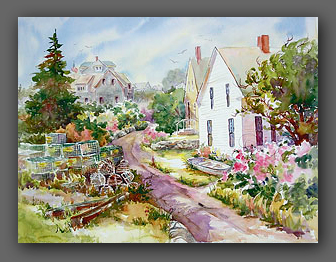 Jan Kilburn, watercolor, Monhegan Island