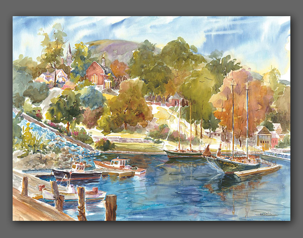 Jan Kilburn gicée, "Camden Hillside"