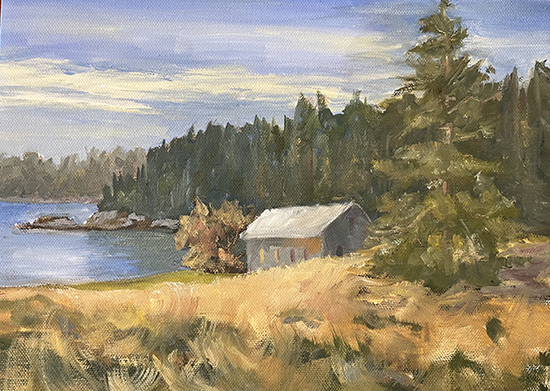 Jan Kilburn original oil, "Island Get-A-Way"