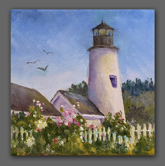 Jan Kilburn original oil, "Pemaquid Light"