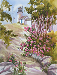 Jan Kilburn original watercolor, "Burnt Island Light"