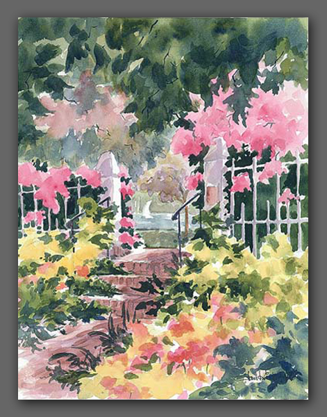Jan Kilburn print, "Garden Walk"