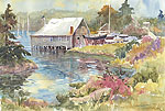 Jan Kilburn print from original watercolor, "Round Pond"