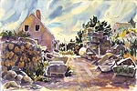 Jan Kilburn print from original watercolor, "Swim Beach Monhegan"