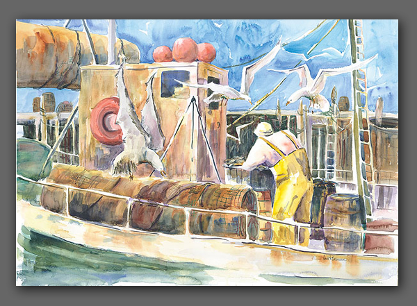 Jan Kilburn print, "The Fisherman"