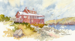 Jan Kilburn print, "Red House, Monhegan"