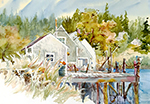 print from the original watercolor of "Port Clyde Docks"