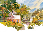 Jan Kilburn print, "Sheepscott Riverside"