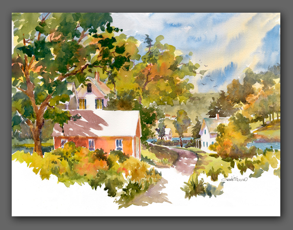 Jan Kilburn print, "Sheepscott Riverside"