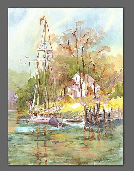 Jan Kilburn print, "Rockport Sailor"