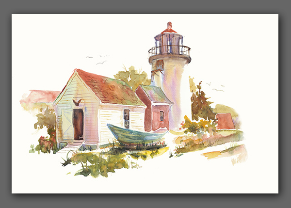 Jan Kilburn print, "Monhegan Light"